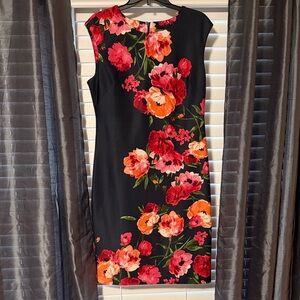 Vince Camuto- Floral Black Dress - Size 14.